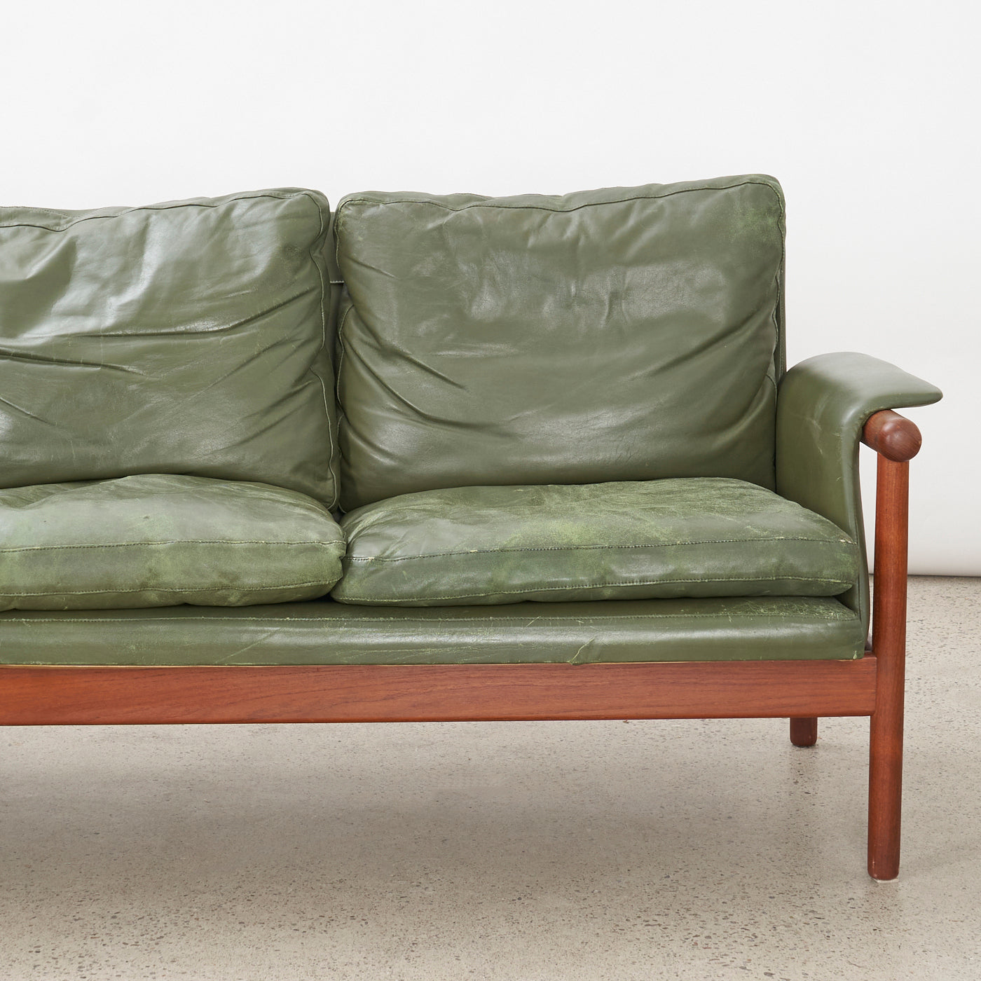 Teak & Leather Sofa by Illum Wikkelsø, Denmark