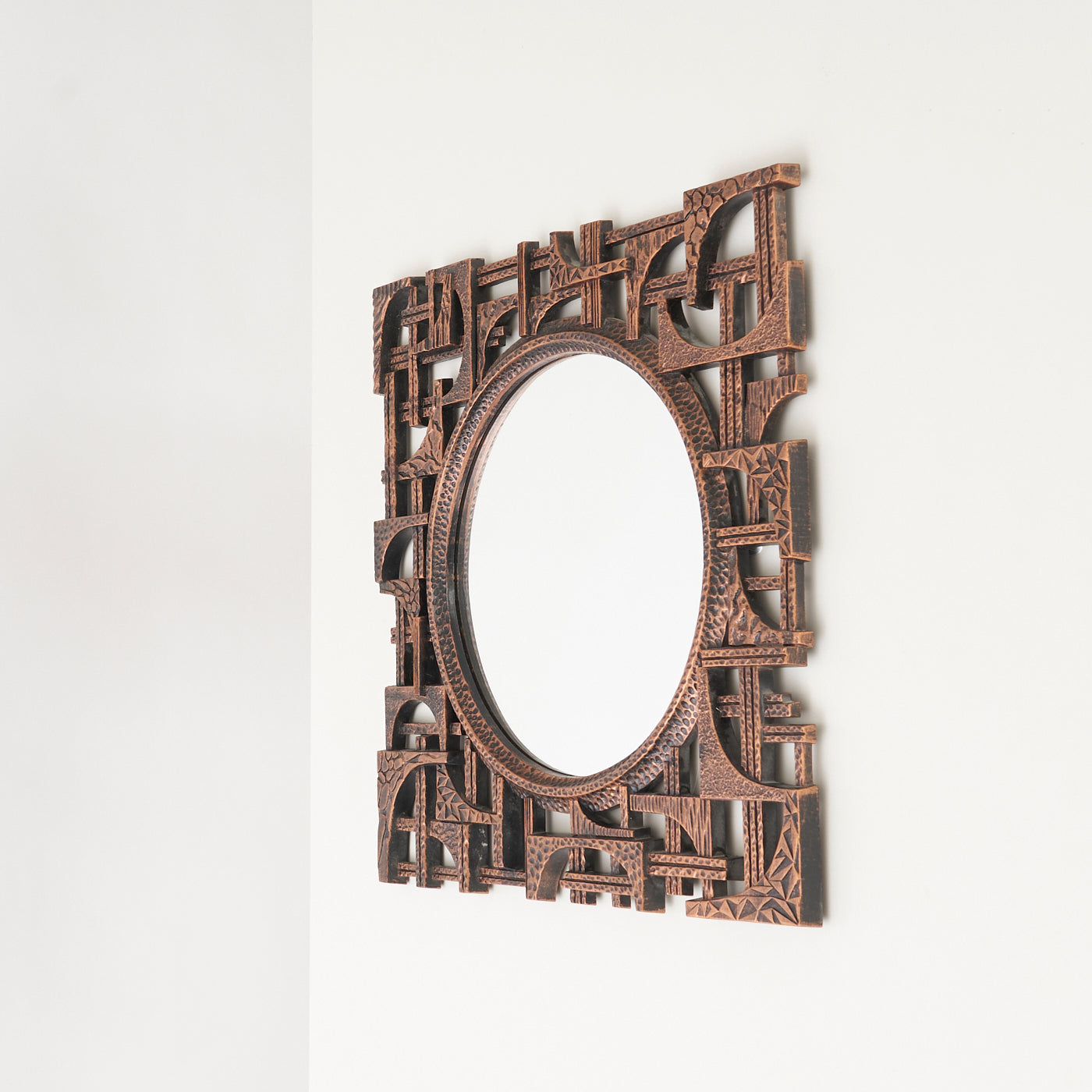 Vintage Brutalist Plastic Mirror by Copper Craft