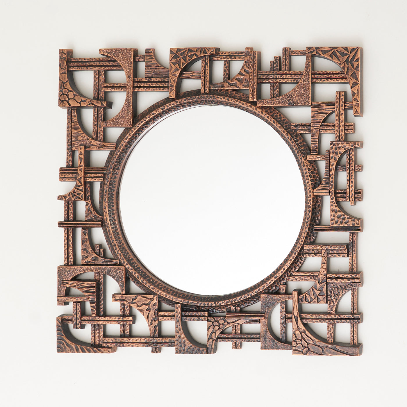 Vintage Brutalist Plastic Mirror by Copper Craft