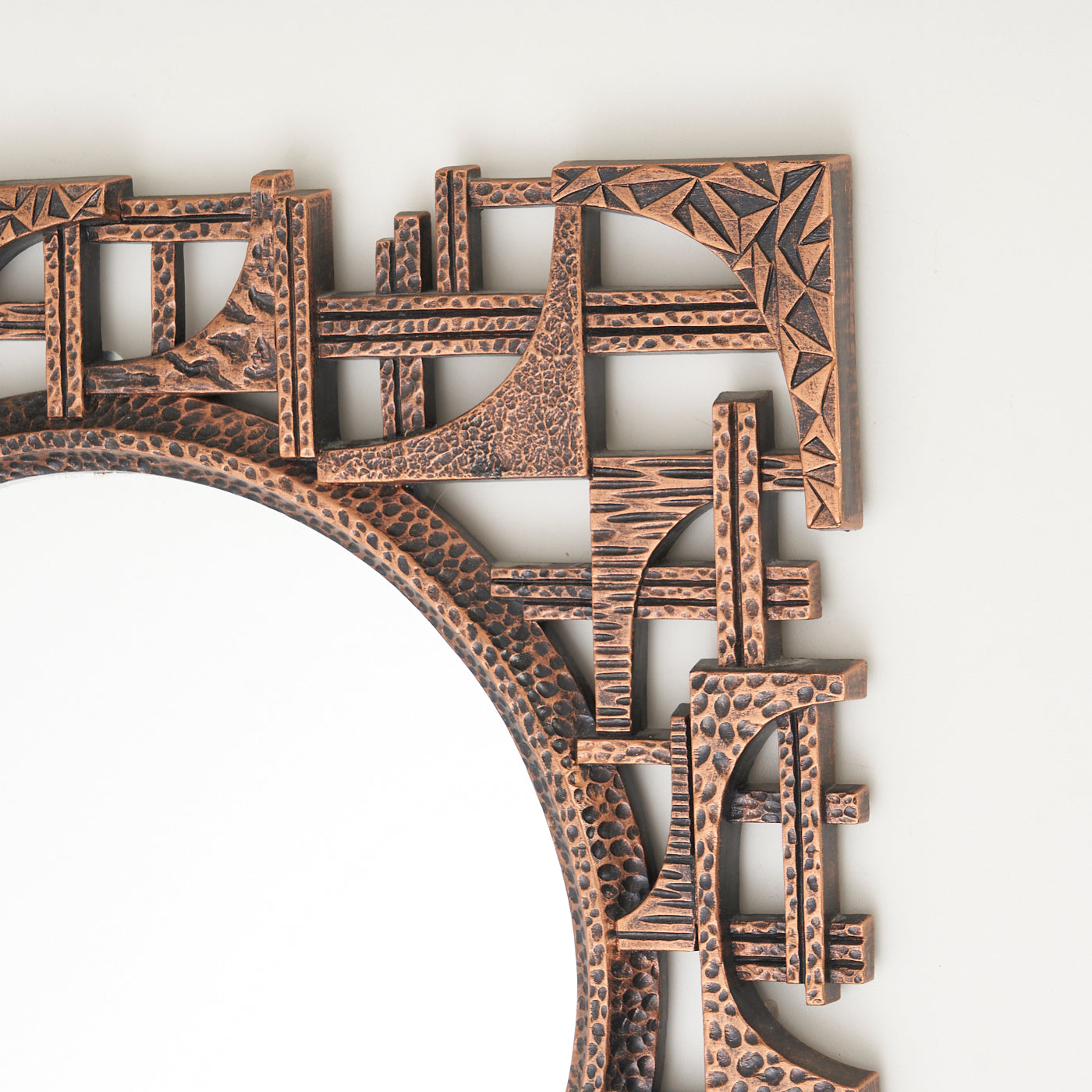 Vintage Brutalist Plastic Mirror by Copper Craft