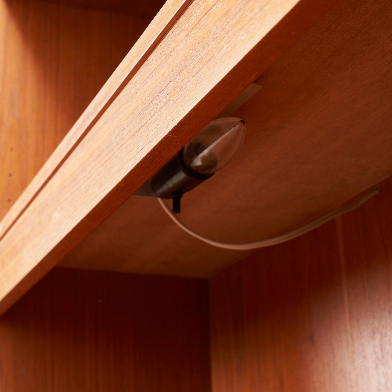 Teak Bookcase w/ Cabinet & Light by Clausen & Søn