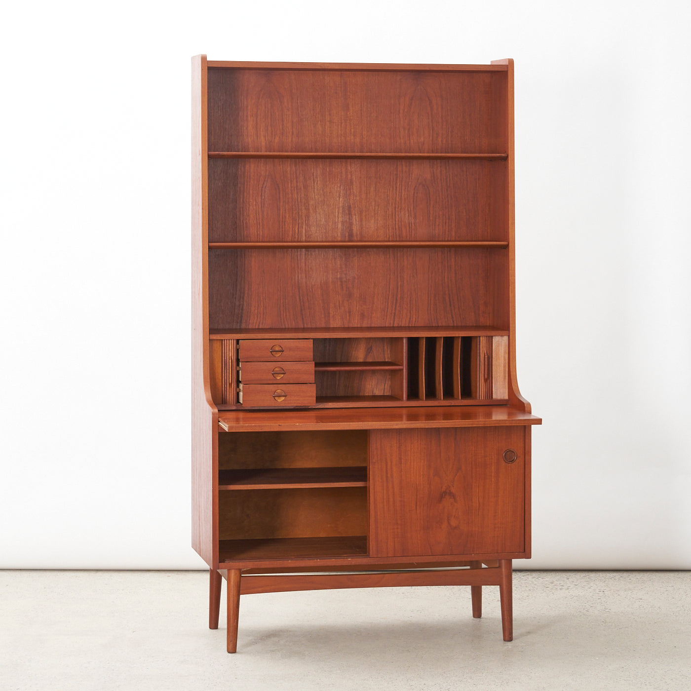 Teak Secretary Desk by Johannes Sorth for Bornholms Möbelfabrik, Denmark