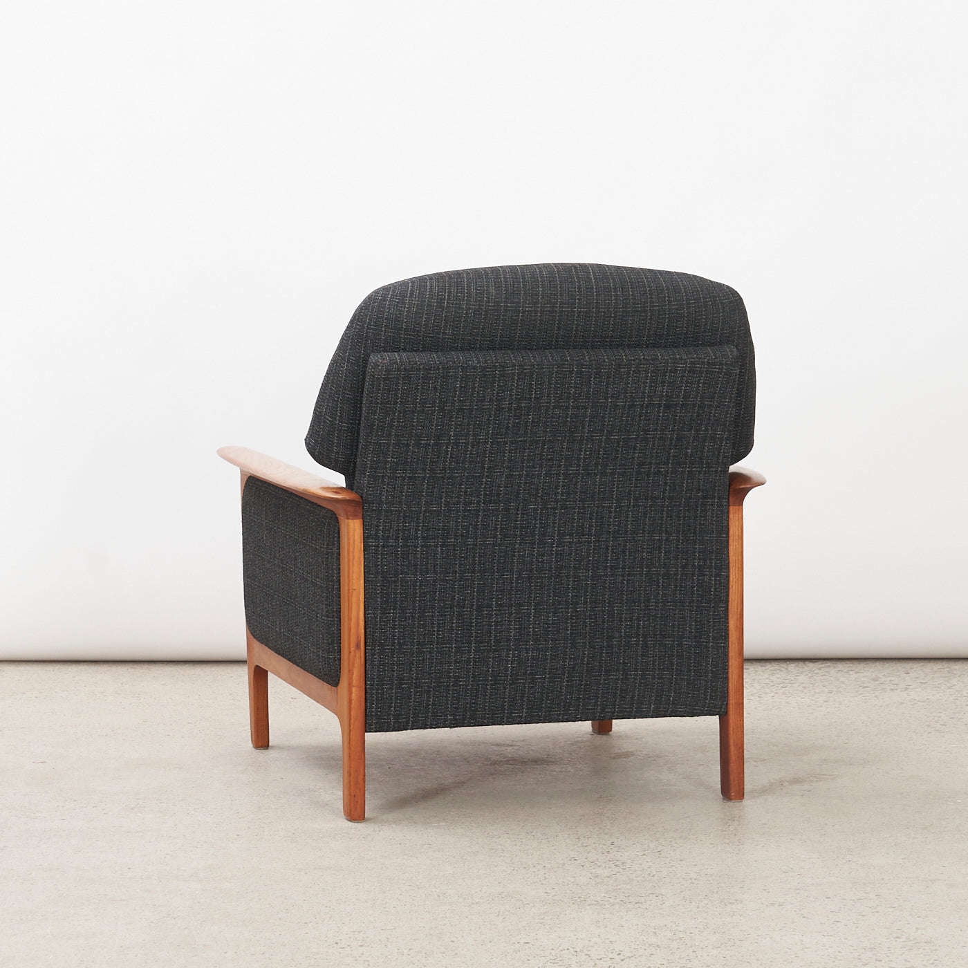 Upholstered Teak Lounge Chair