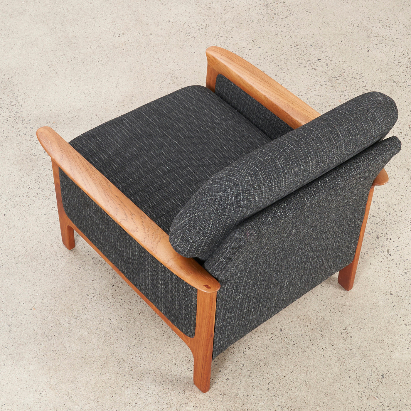 Upholstered Teak Lounge Chair