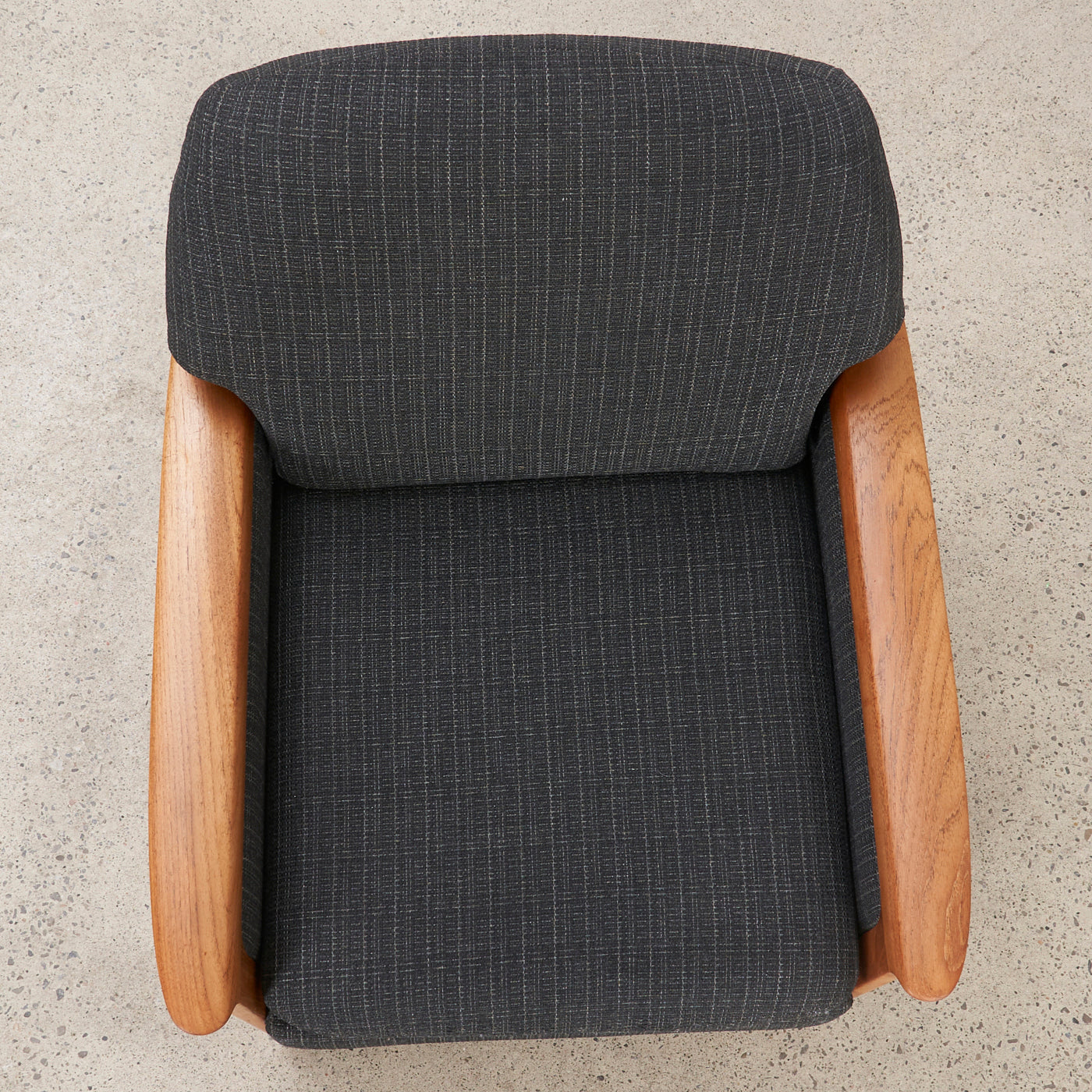 Upholstered Teak Lounge Chair