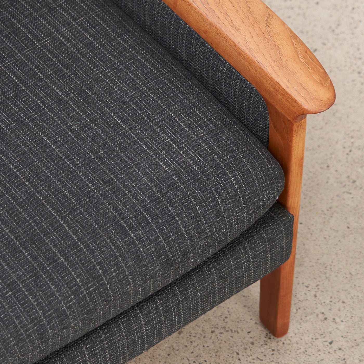 Upholstered Teak Lounge Chair