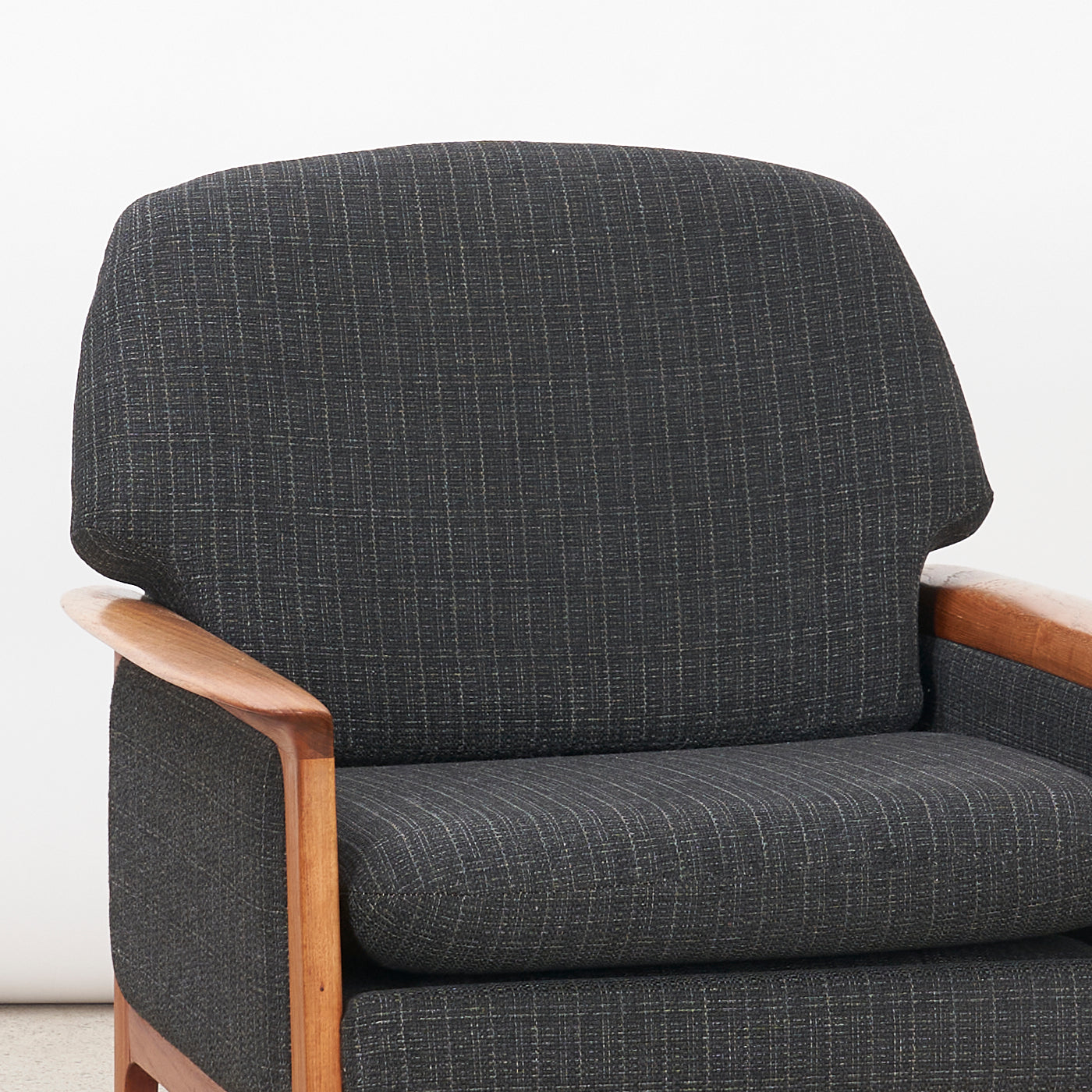 Upholstered Teak Lounge Chair