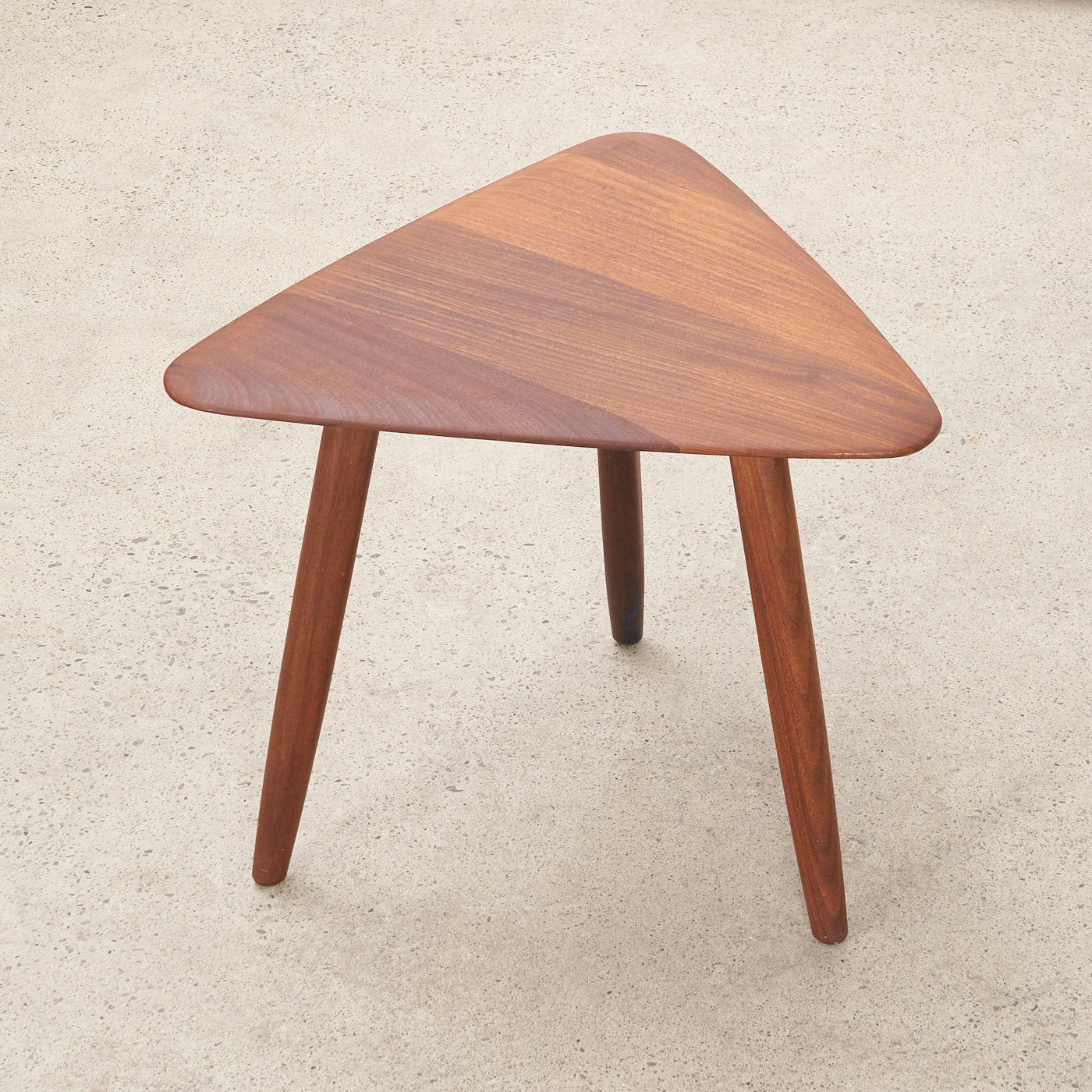 Triangular Solid Teak Side Table by Imperial