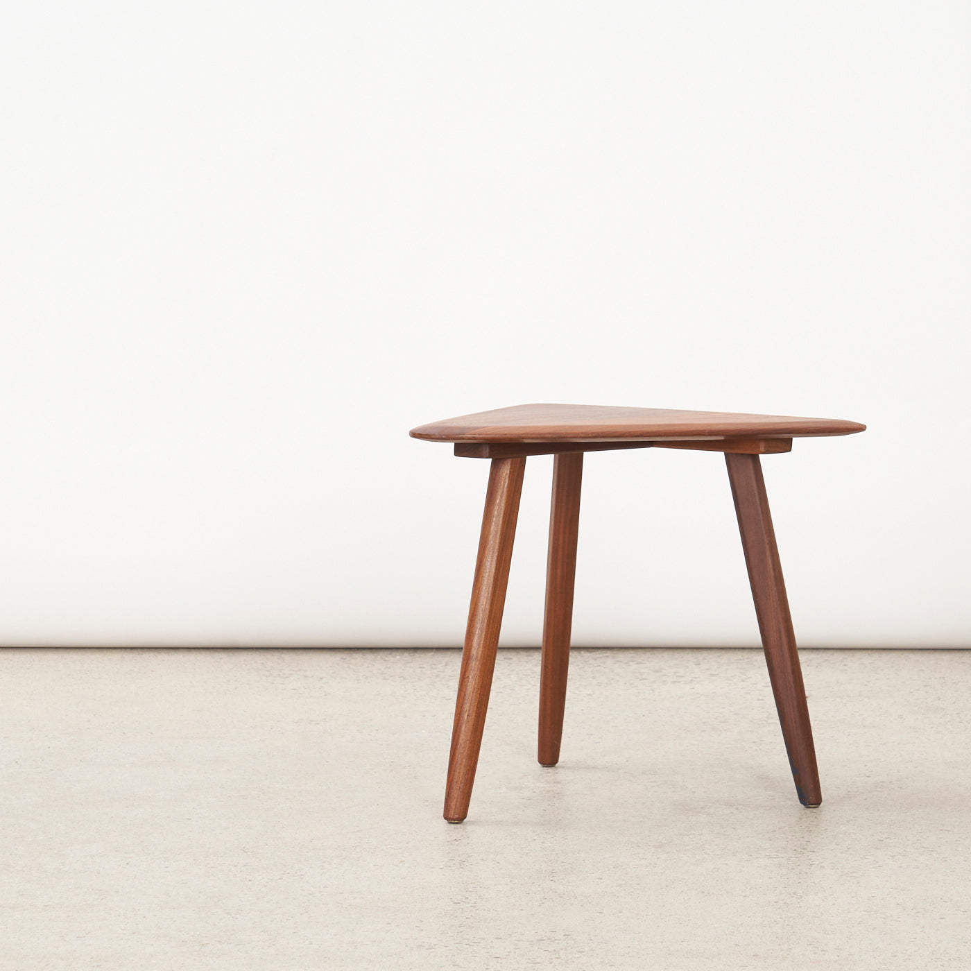 Triangular Solid Teak Side Table by Imperial
