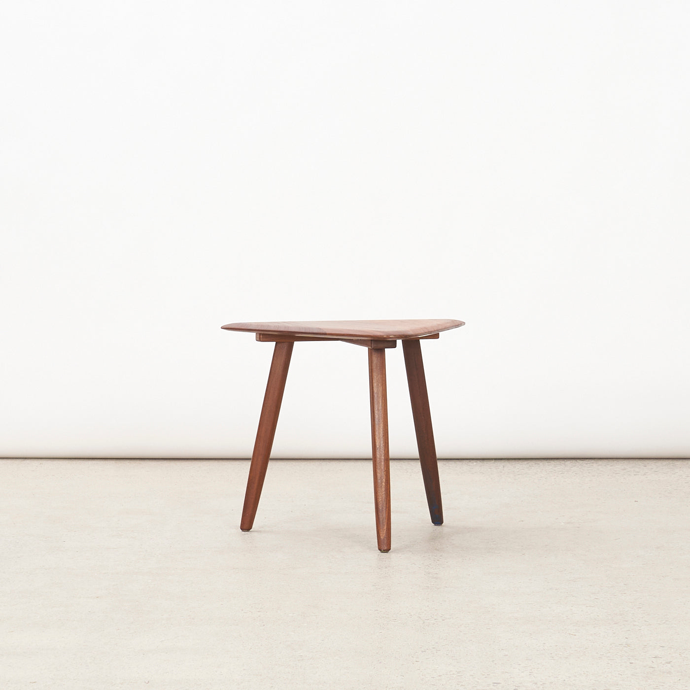 Triangular Solid Teak Side Table by Imperial