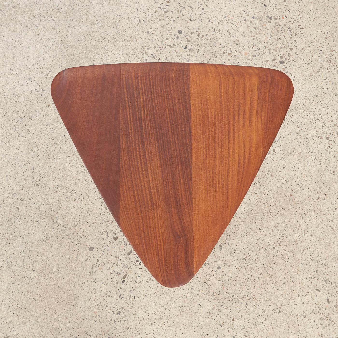 Triangular Solid Teak Side Table by Imperial