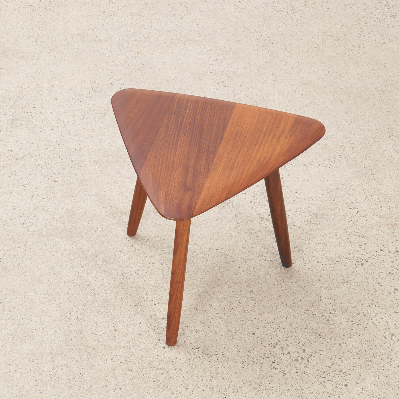 Triangular Solid Teak Side Table by Imperial