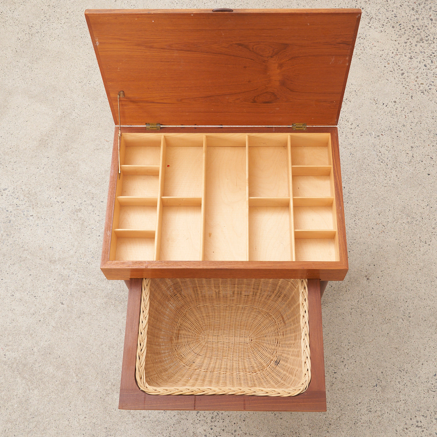 Teak & Walnut Sewing Cart by Ejvind Johannson for FDB Møbler, Denmark