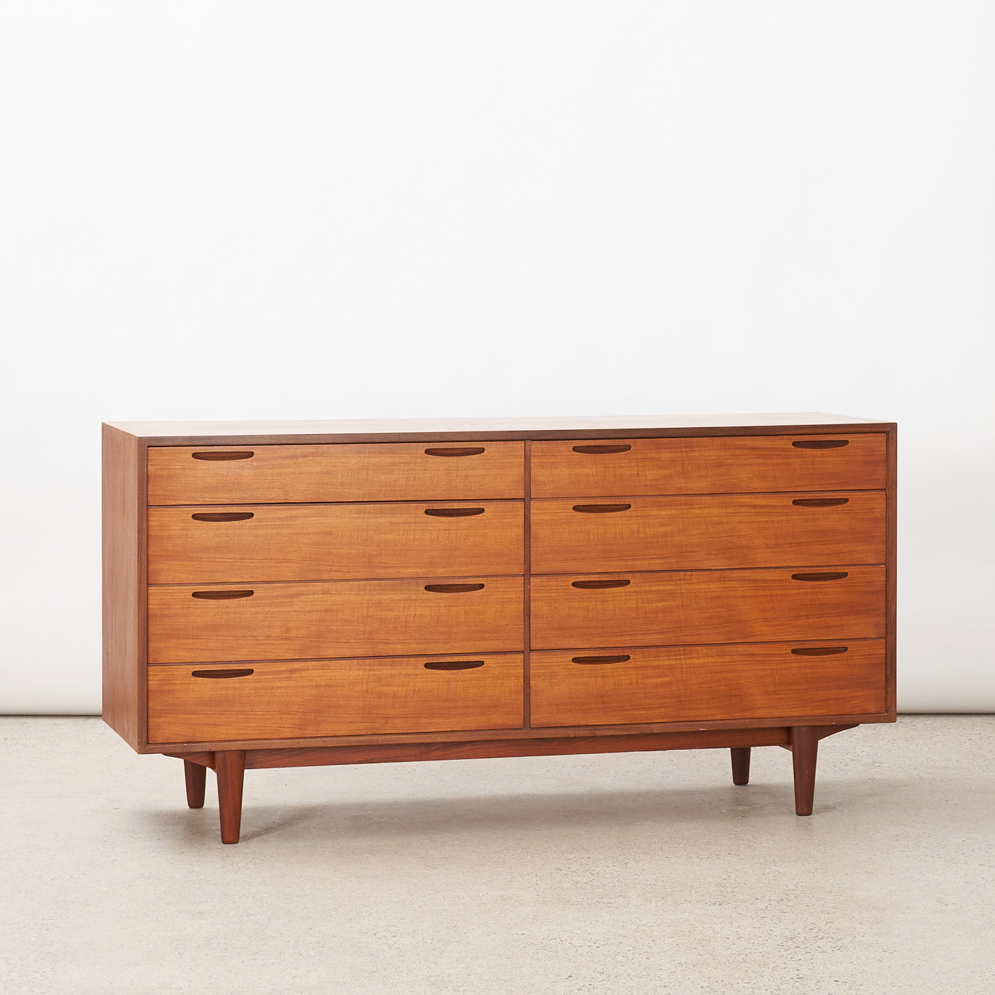 Teak 8-Drawer Dresser by Ib Kofod Larsen for Brande Møbelfabrik, Denmark