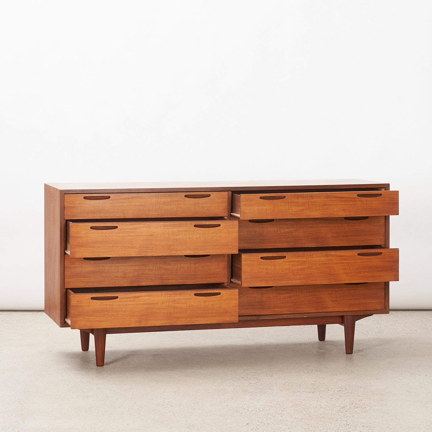 Teak 8-Drawer Dresser by Ib Kofod Larsen for Brande Møbelfabrik, Denmark