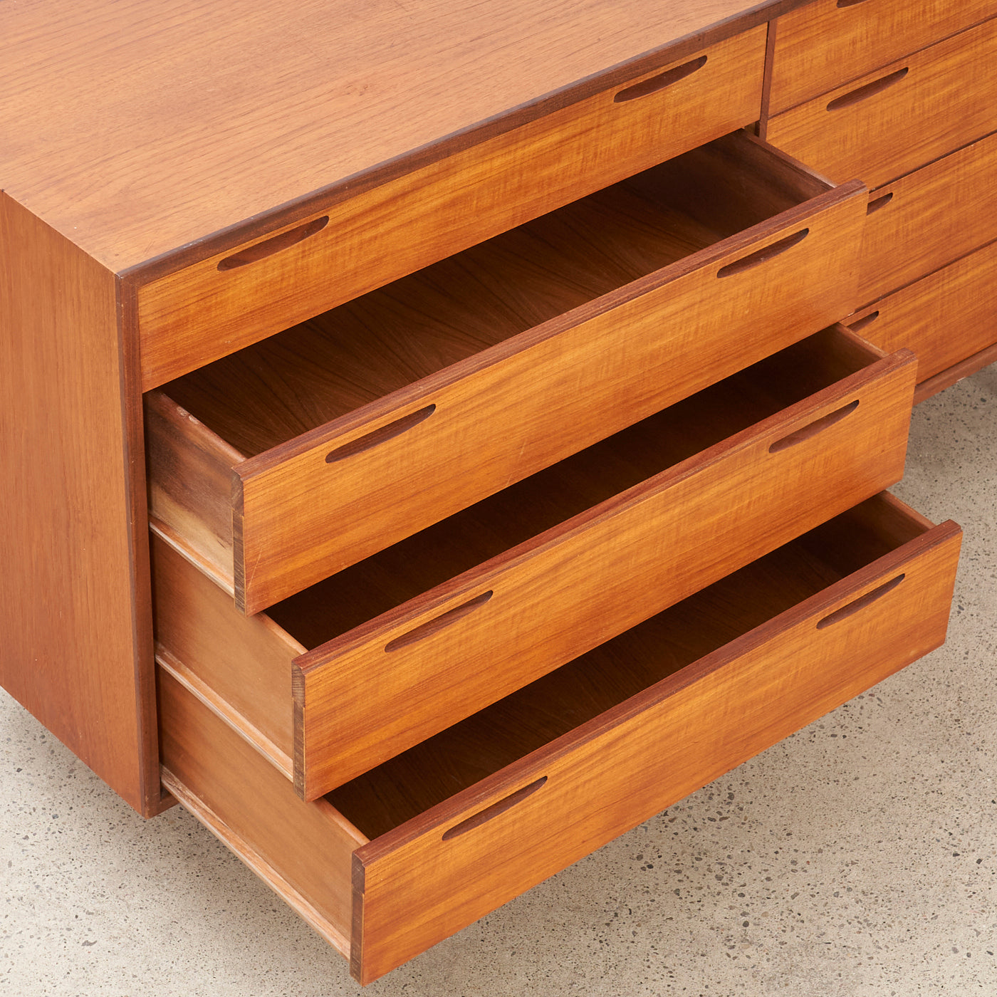 Teak 8-Drawer Dresser by Ib Kofod Larsen for Brande Møbelfabrik, Denmark