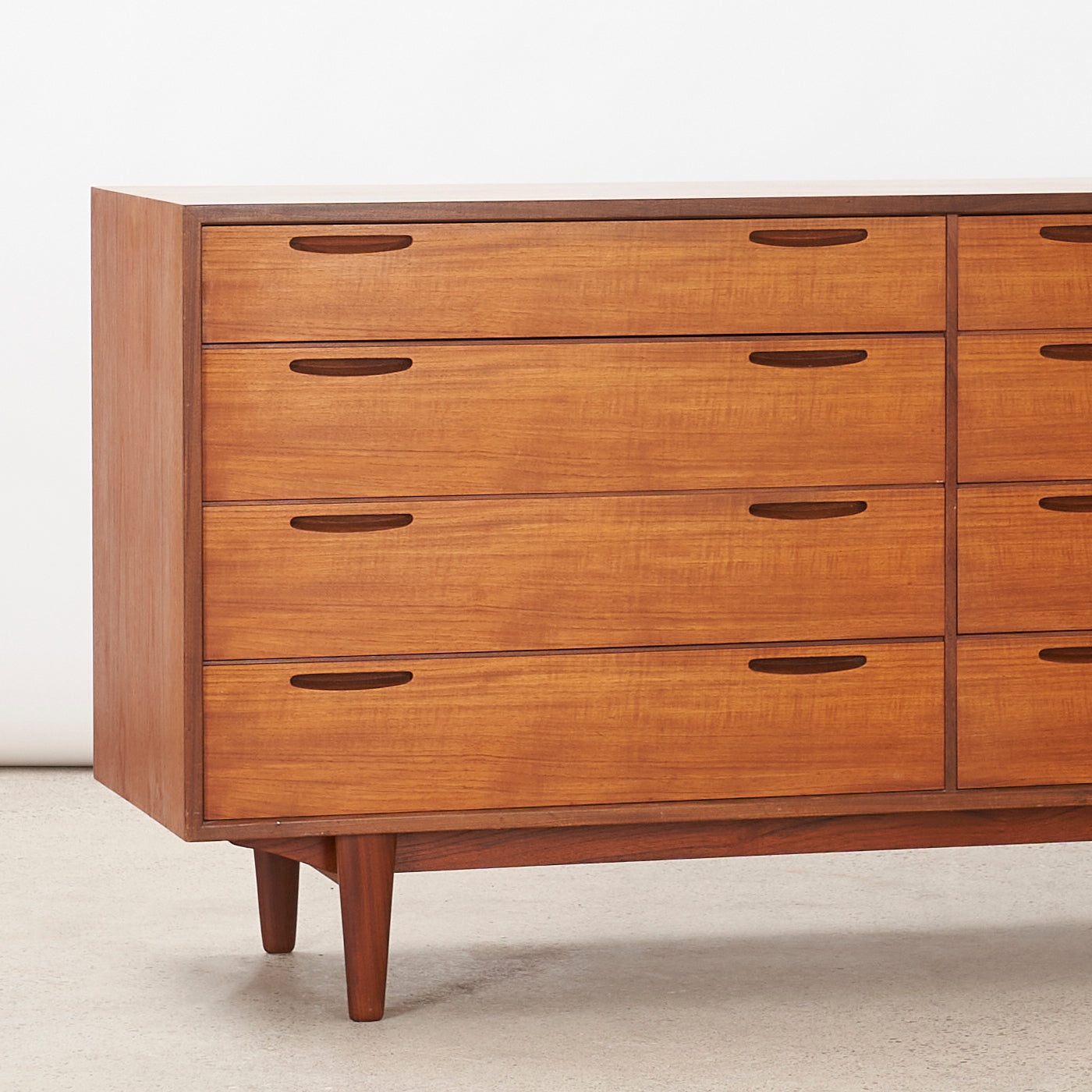 Teak 8-Drawer Dresser by Ib Kofod Larsen for Brande Møbelfabrik, Denmark