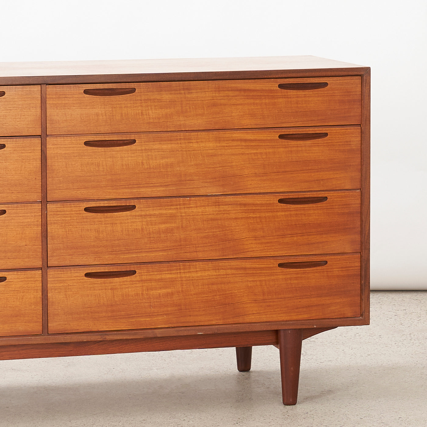 Teak 8-Drawer Dresser by Ib Kofod Larsen for Brande Møbelfabrik, Denmark