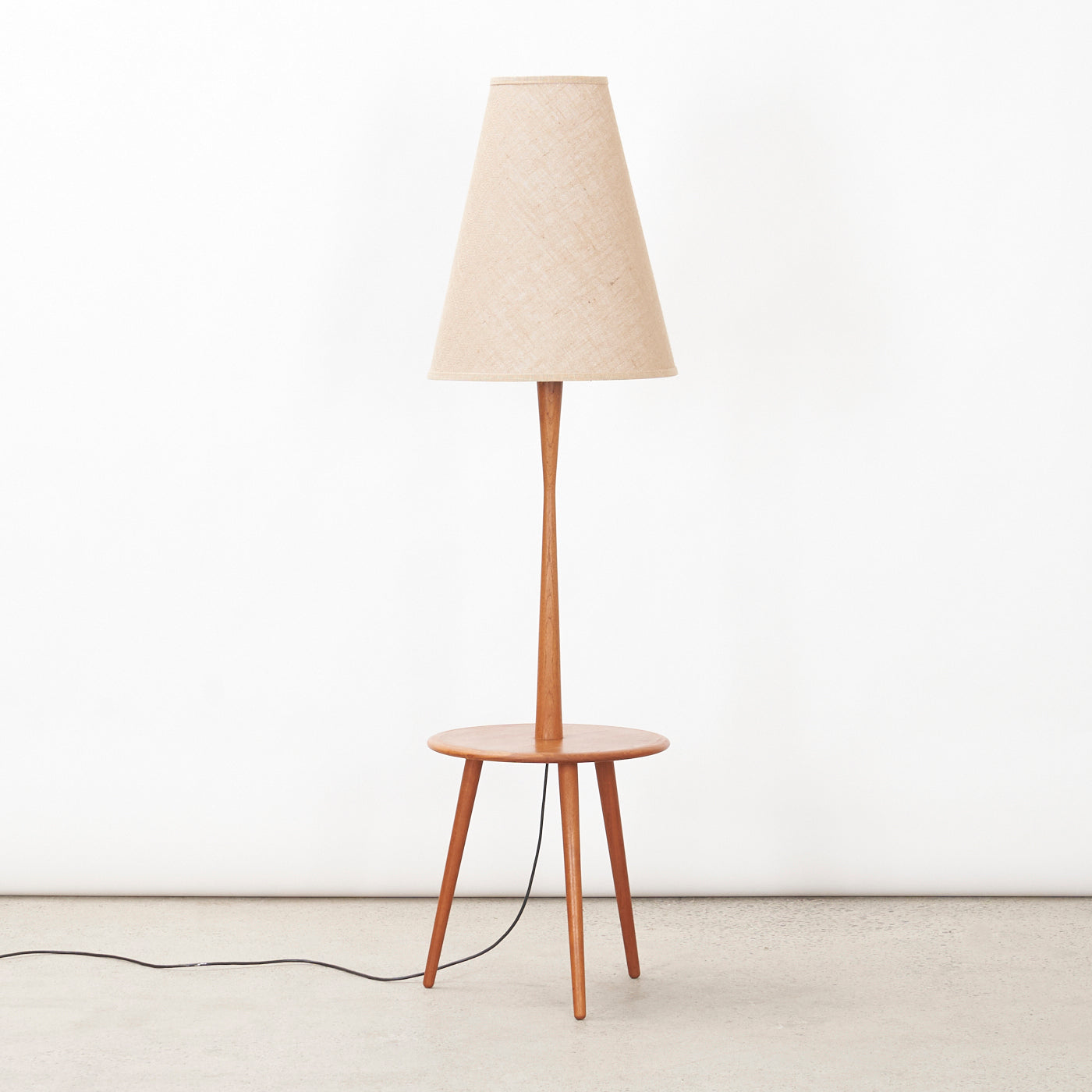 Teak Floor Lamp w/ Table