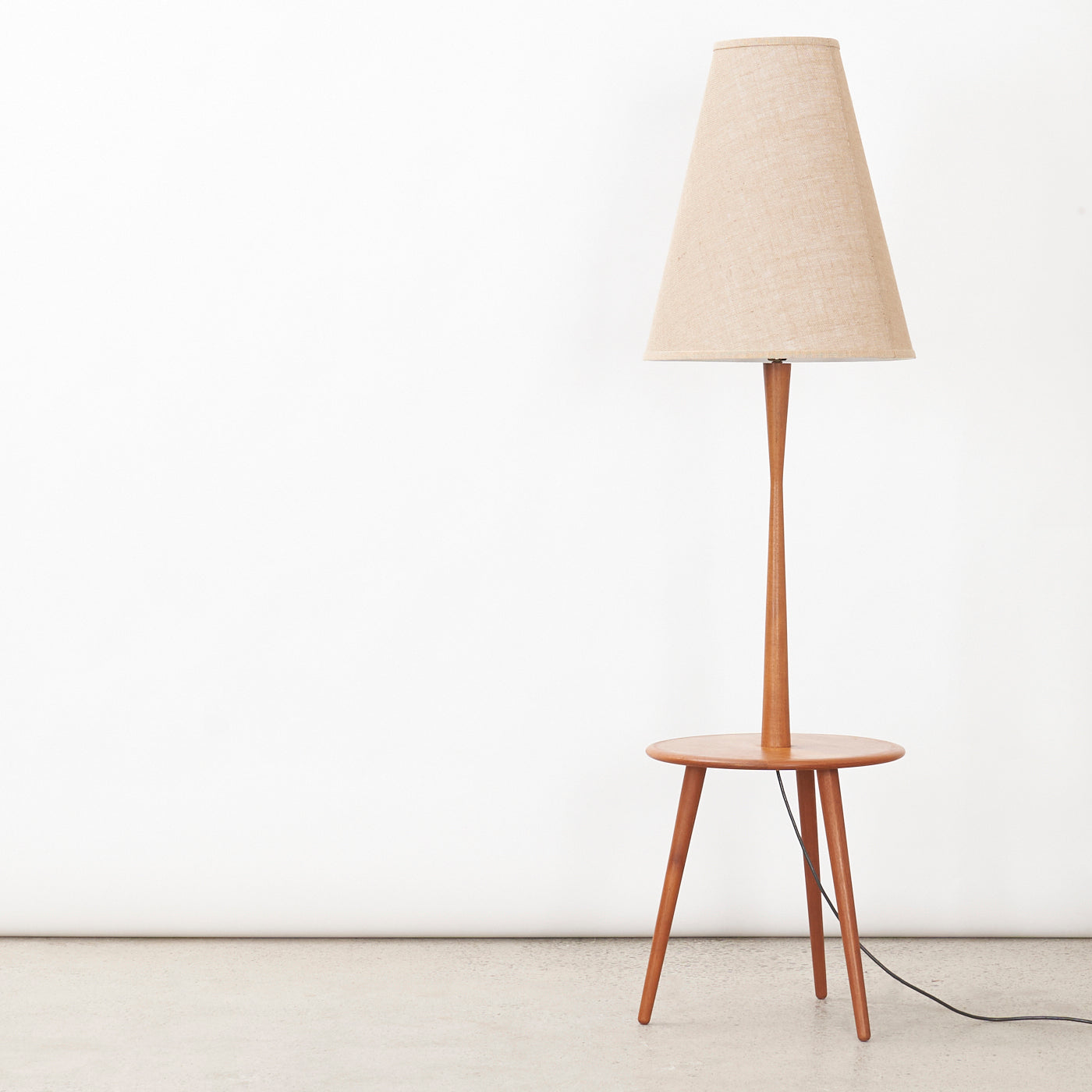 Teak Floor Lamp w/ Table