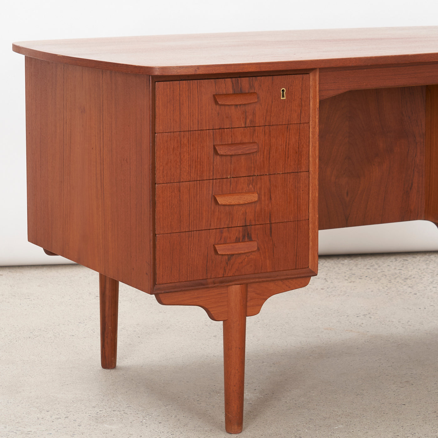 Teak 'Bullet' Desk by H.P. Hansen Møbelindustri, Denmark