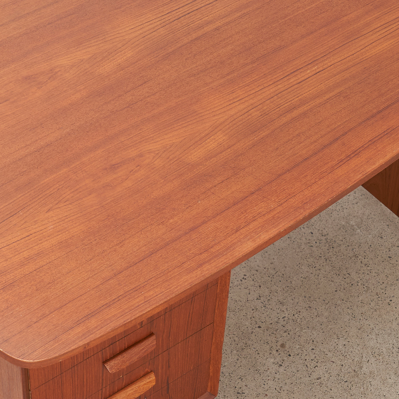 Teak 'Bullet' Desk by H.P. Hansen Møbelindustri, Denmark