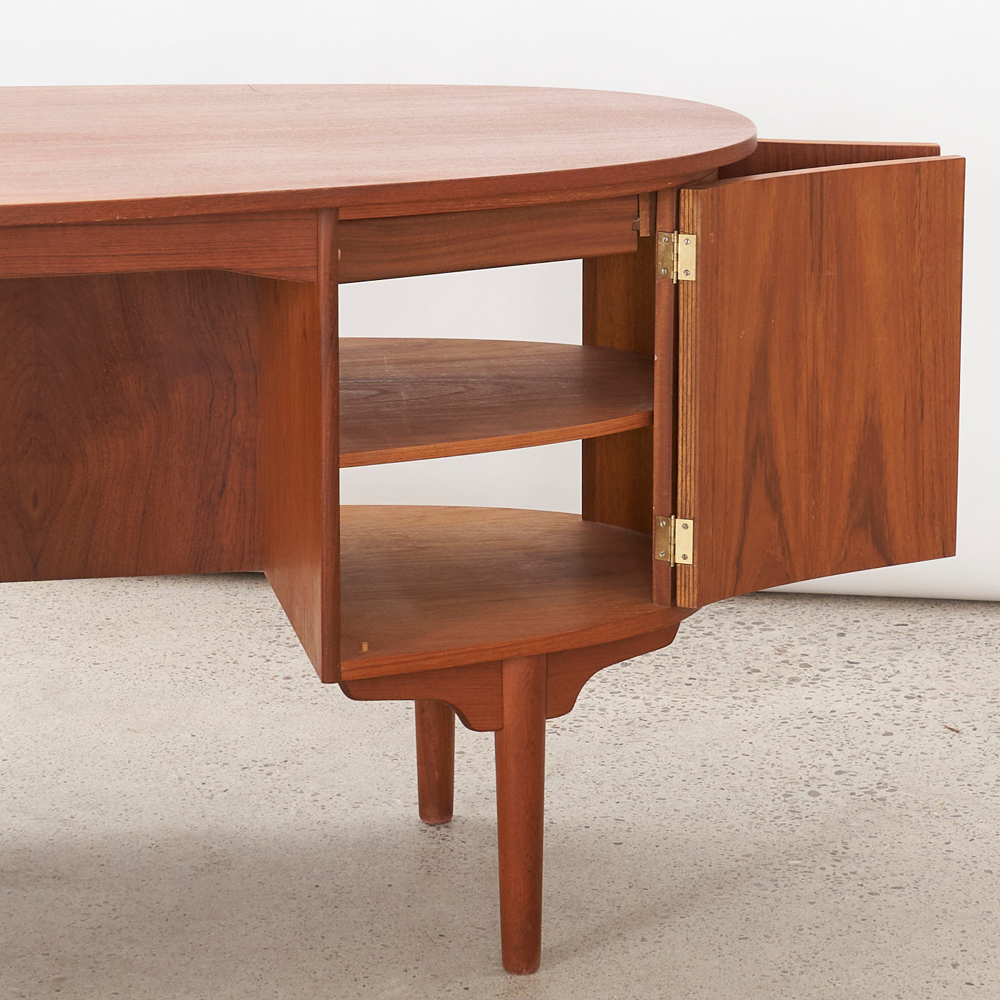 Teak 'Bullet' Desk by H.P. Hansen Møbelindustri, Denmark