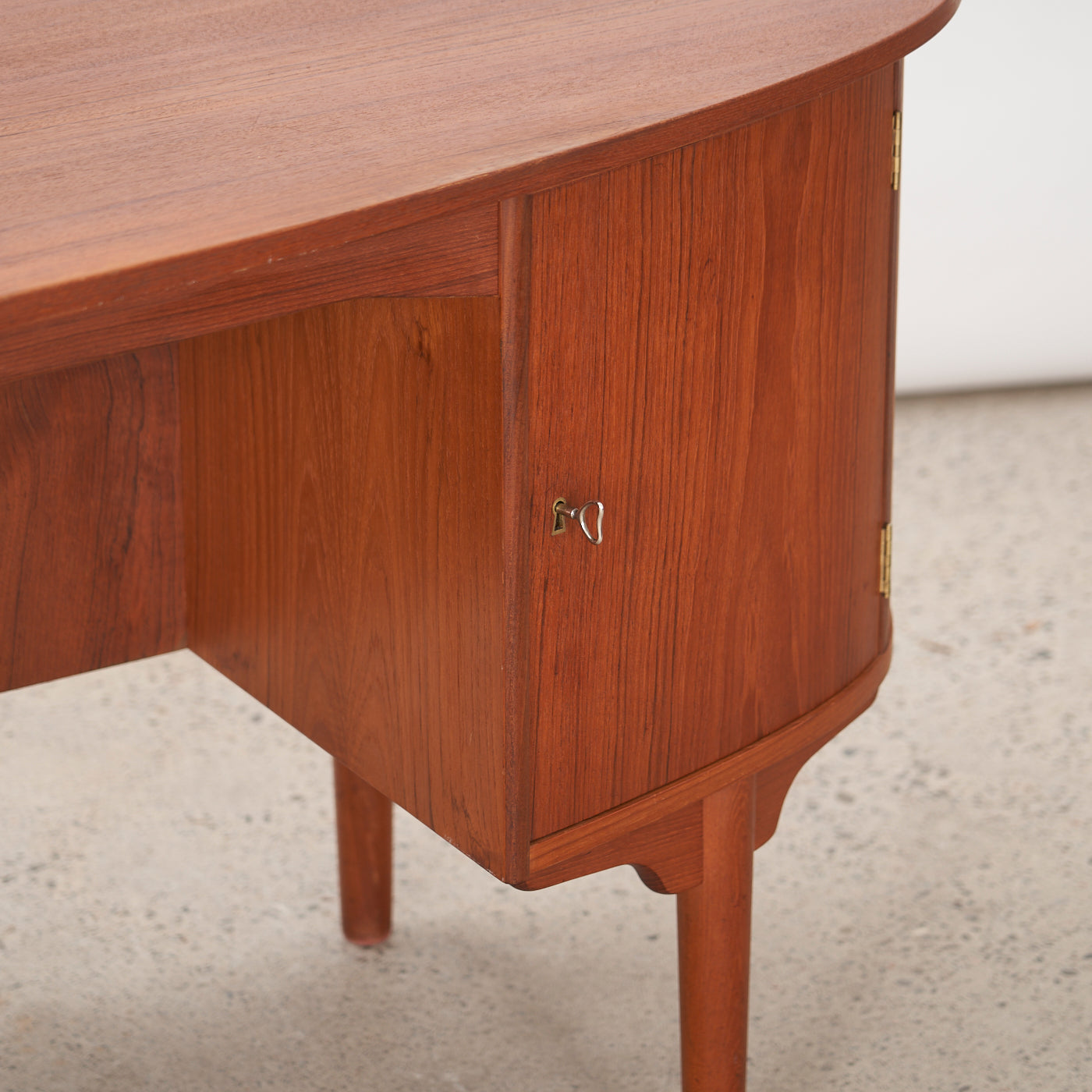 Teak 'Bullet' Desk by H.P. Hansen Møbelindustri, Denmark