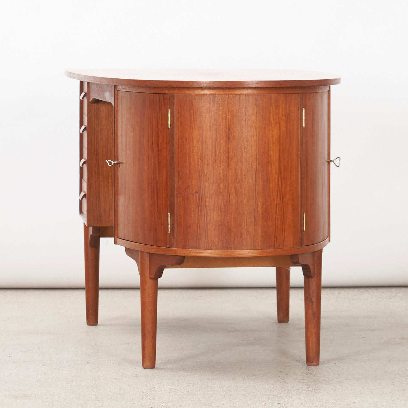 Teak 'Bullet' Desk by H.P. Hansen Møbelindustri, Denmark