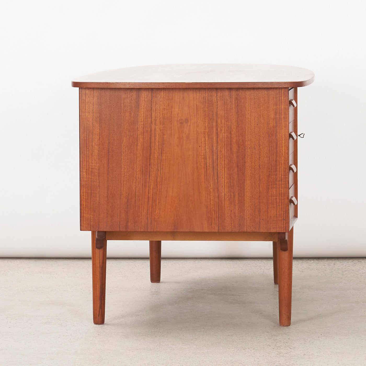 Teak 'Bullet' Desk by H.P. Hansen Møbelindustri, Denmark