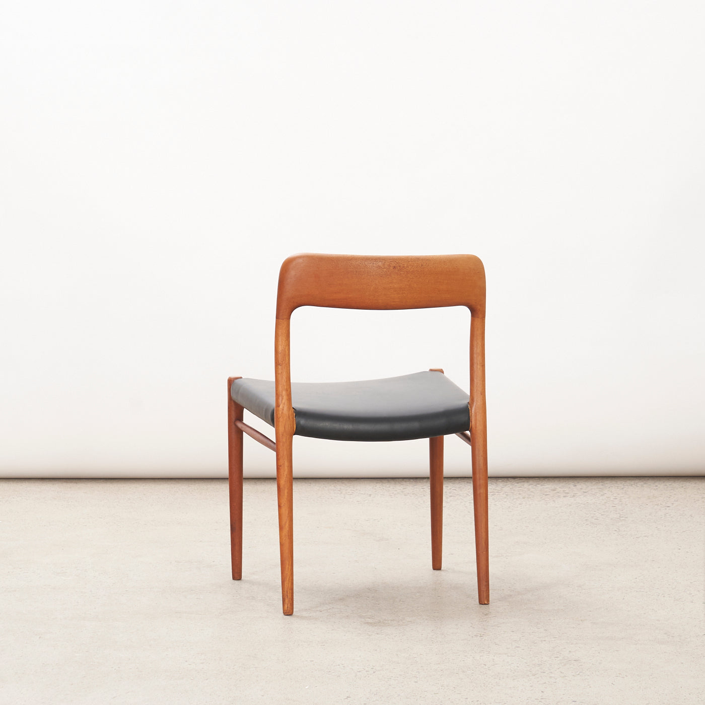Set of 4 Teak & Vinyl 'No. 75' Dining Chairs by Niels O. Møller for J.L. Møller, Denmark