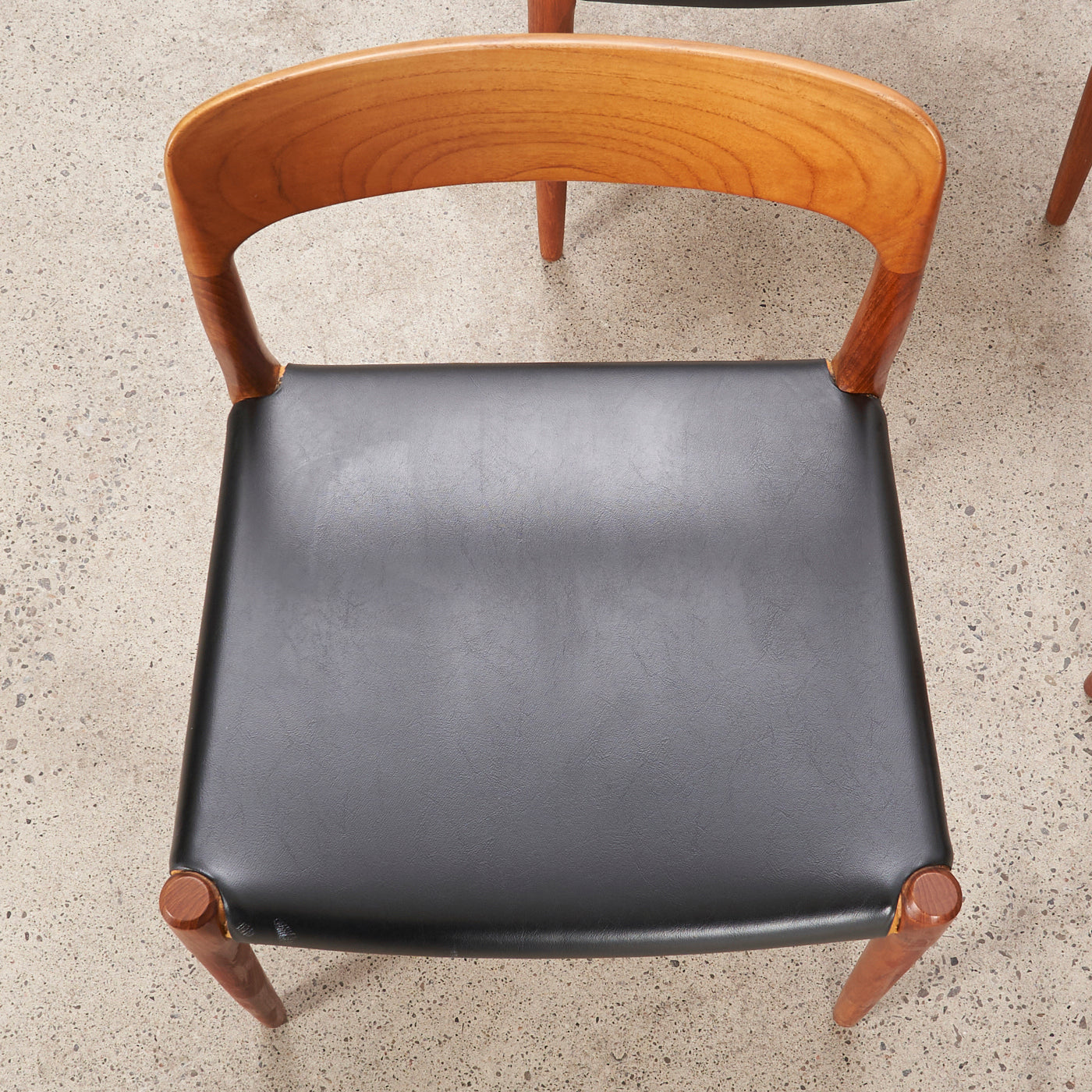 Set of 4 Teak & Vinyl 'No. 75' Dining Chairs by Niels O. Møller for J.L. Møller, Denmark
