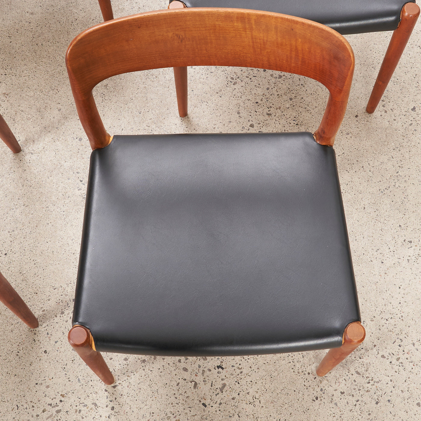 Set of 4 Teak & Vinyl 'No. 75' Dining Chairs by Niels O. Møller for J.L. Møller, Denmark