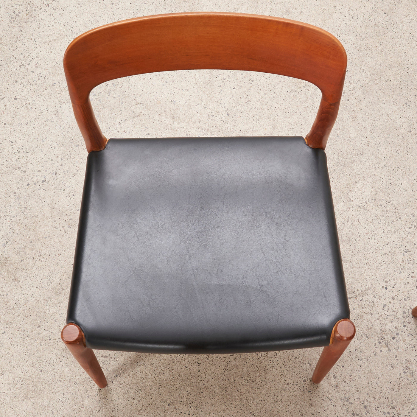 Set of 4 Teak & Vinyl 'No. 75' Dining Chairs by Niels O. Møller for J.L. Møller, Denmark