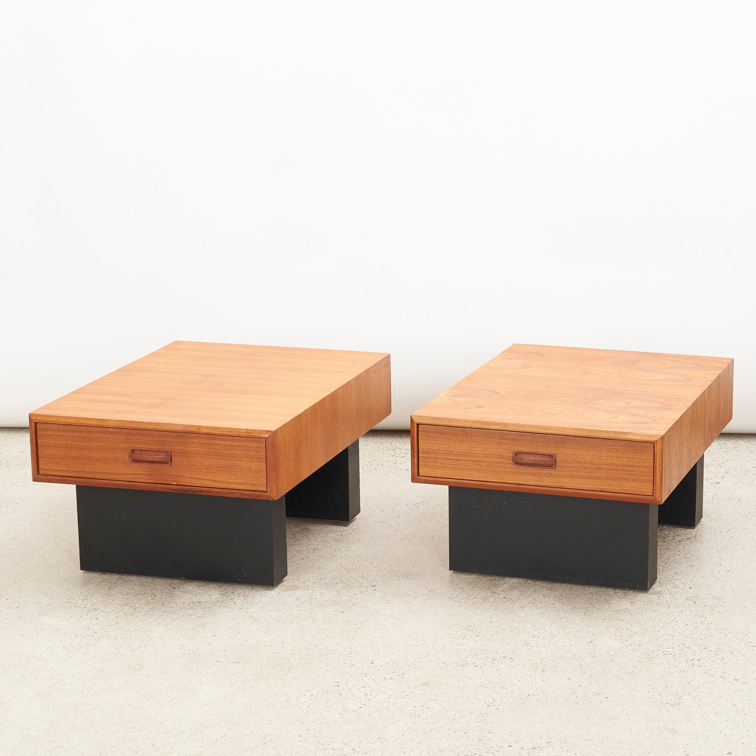 Pair of Teak Side Tables w/ Storage