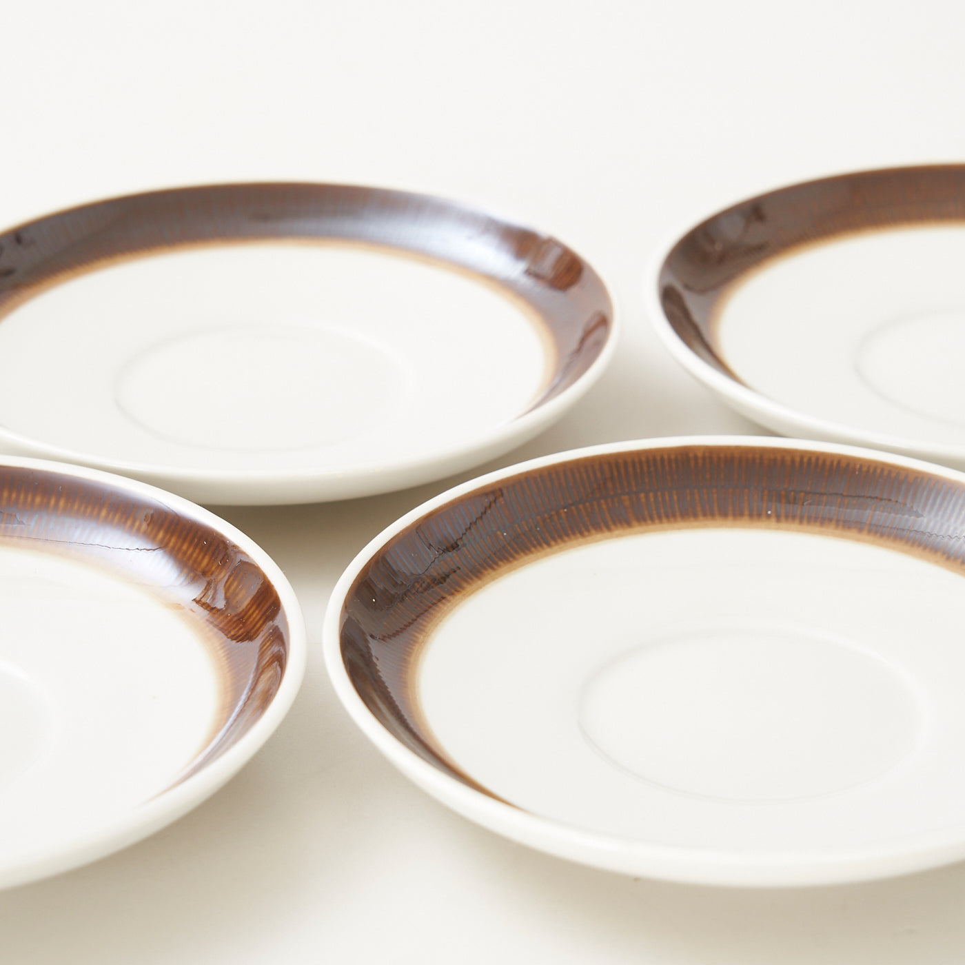 Set of 4 'Koka' Teacups & Saucers by Hertha Bengtson for Rörstrand, Sweden