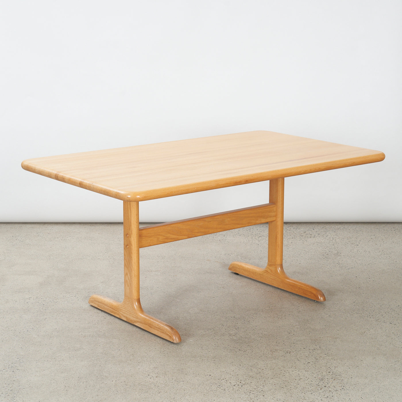 Solid Oak Dining Table w/ Pedestal Base