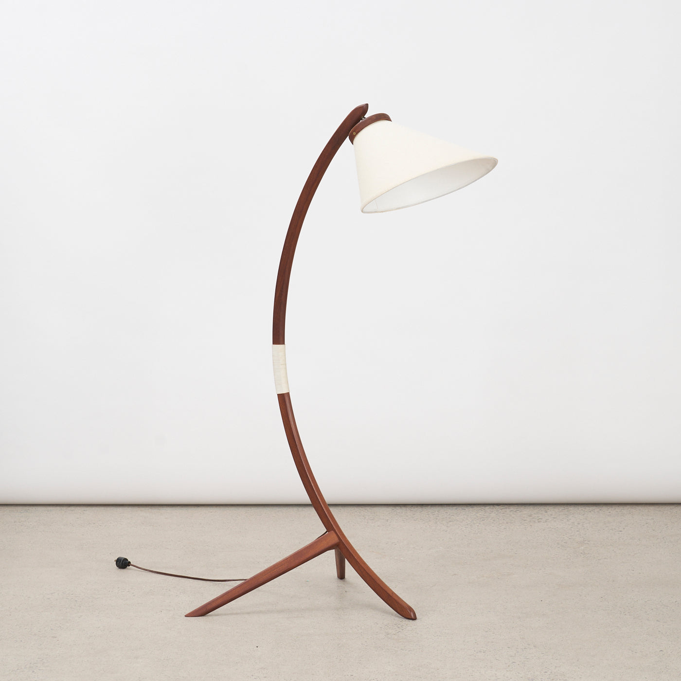 Teak Tripod Arc Lamp