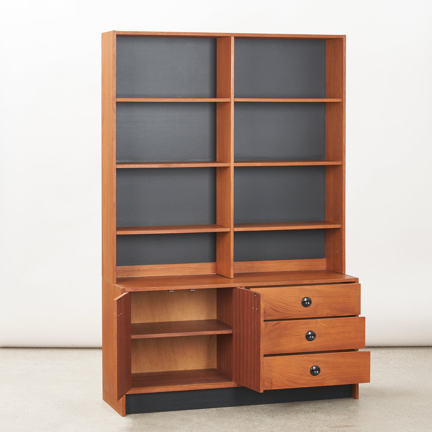 Teak Bookcase w/ Cabinet