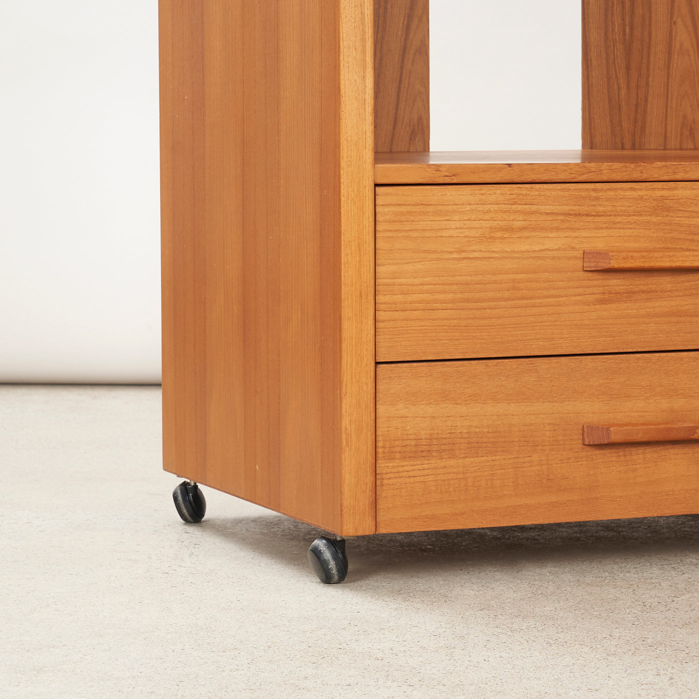 Teak Media Unit w/ Castors