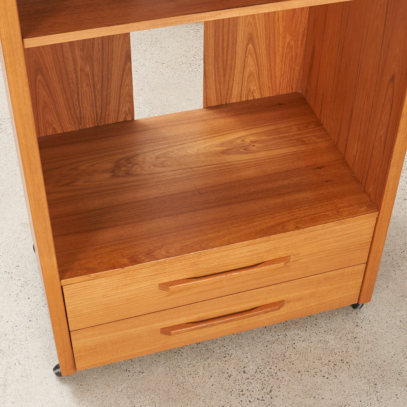 Teak Media Unit w/ Castors