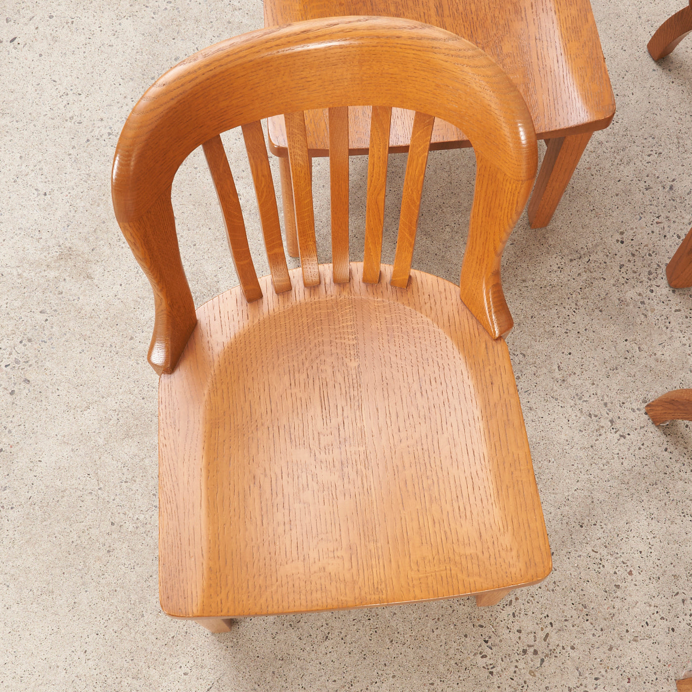 Set of 4 Solid Oak “Bankers” Chairs