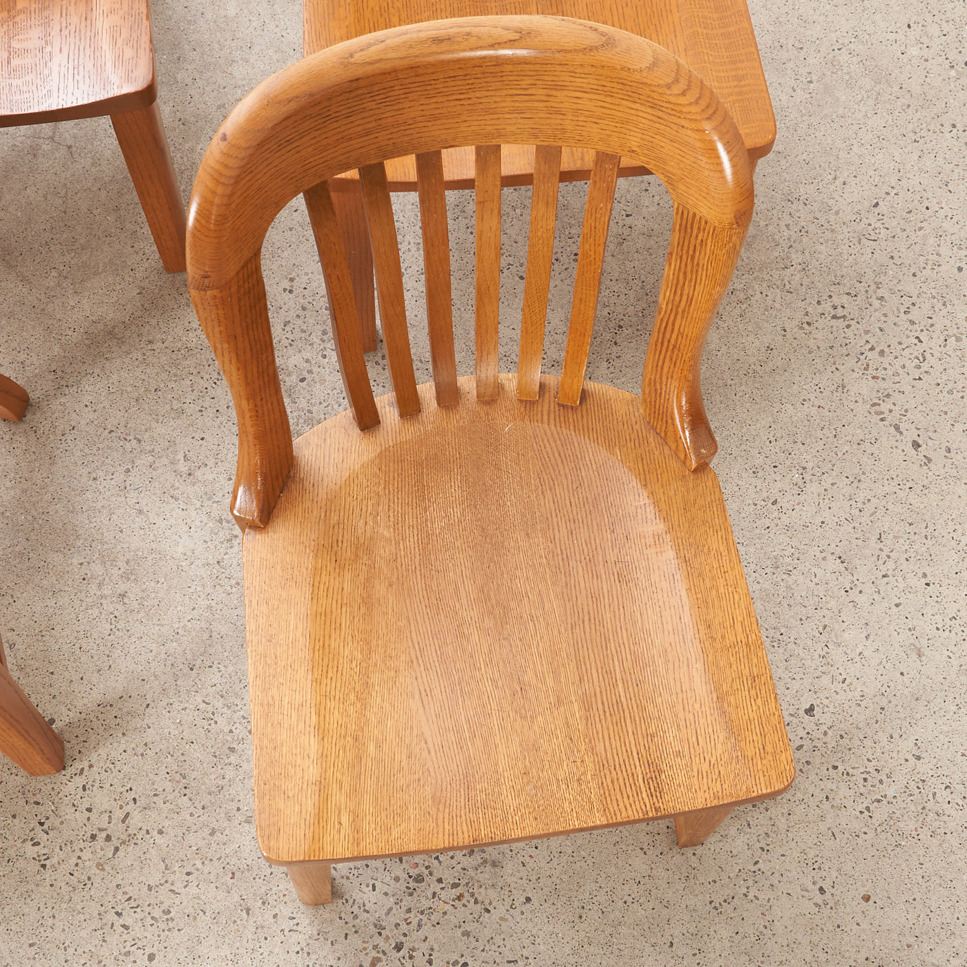 Set of 4 Solid Oak “Bankers” Chairs