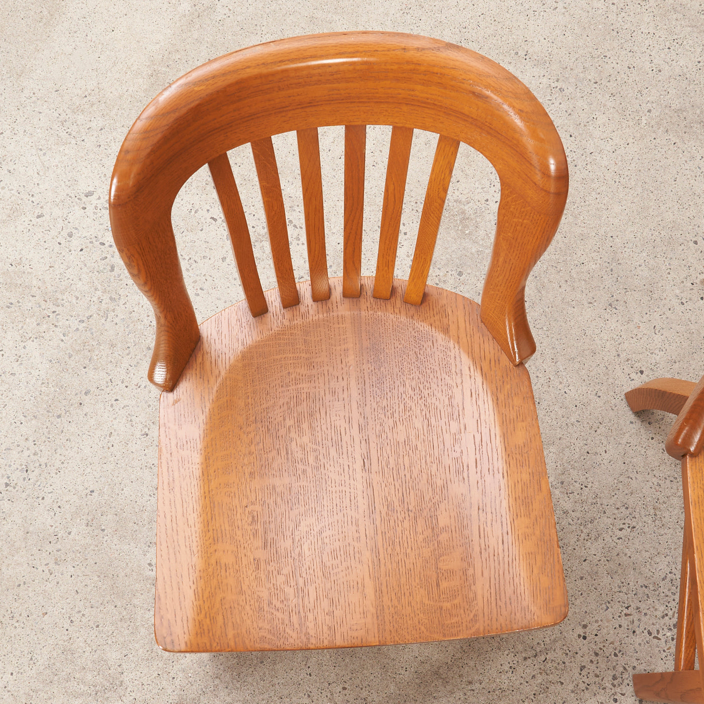 Set of 4 Solid Oak “Bankers” Chairs