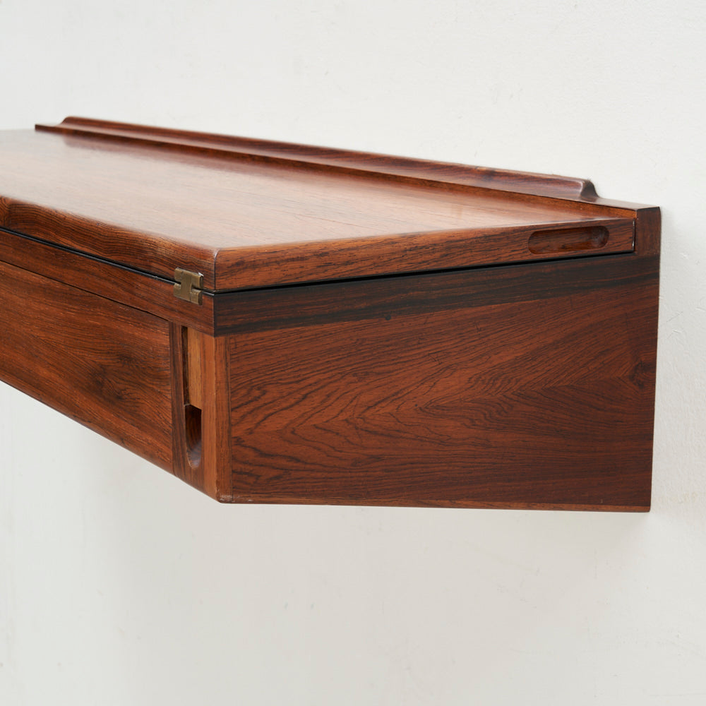 Wall-Mounted Rosewood Flip Top Desk by Arne Hovmand Olsen, Denmark