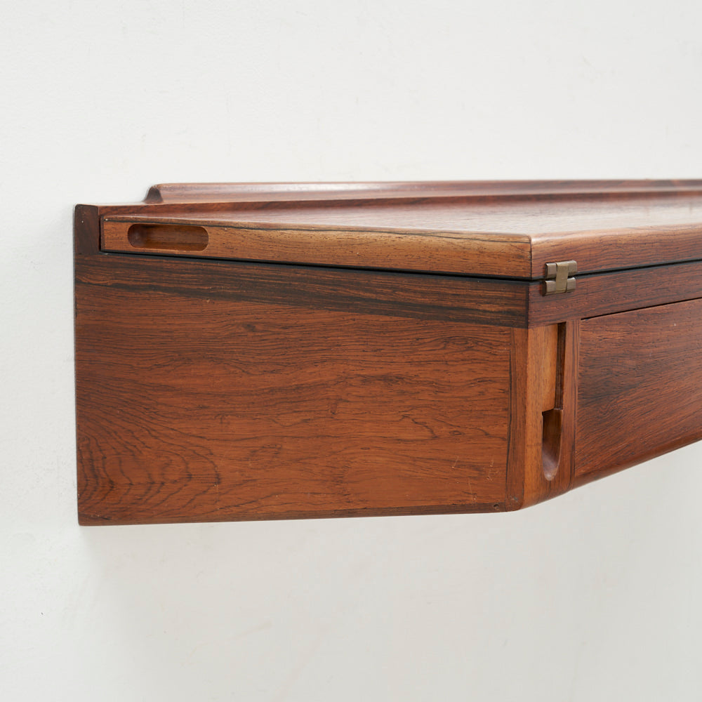 Wall-Mounted Rosewood Flip Top Desk by Arne Hovmand Olsen, Denmark