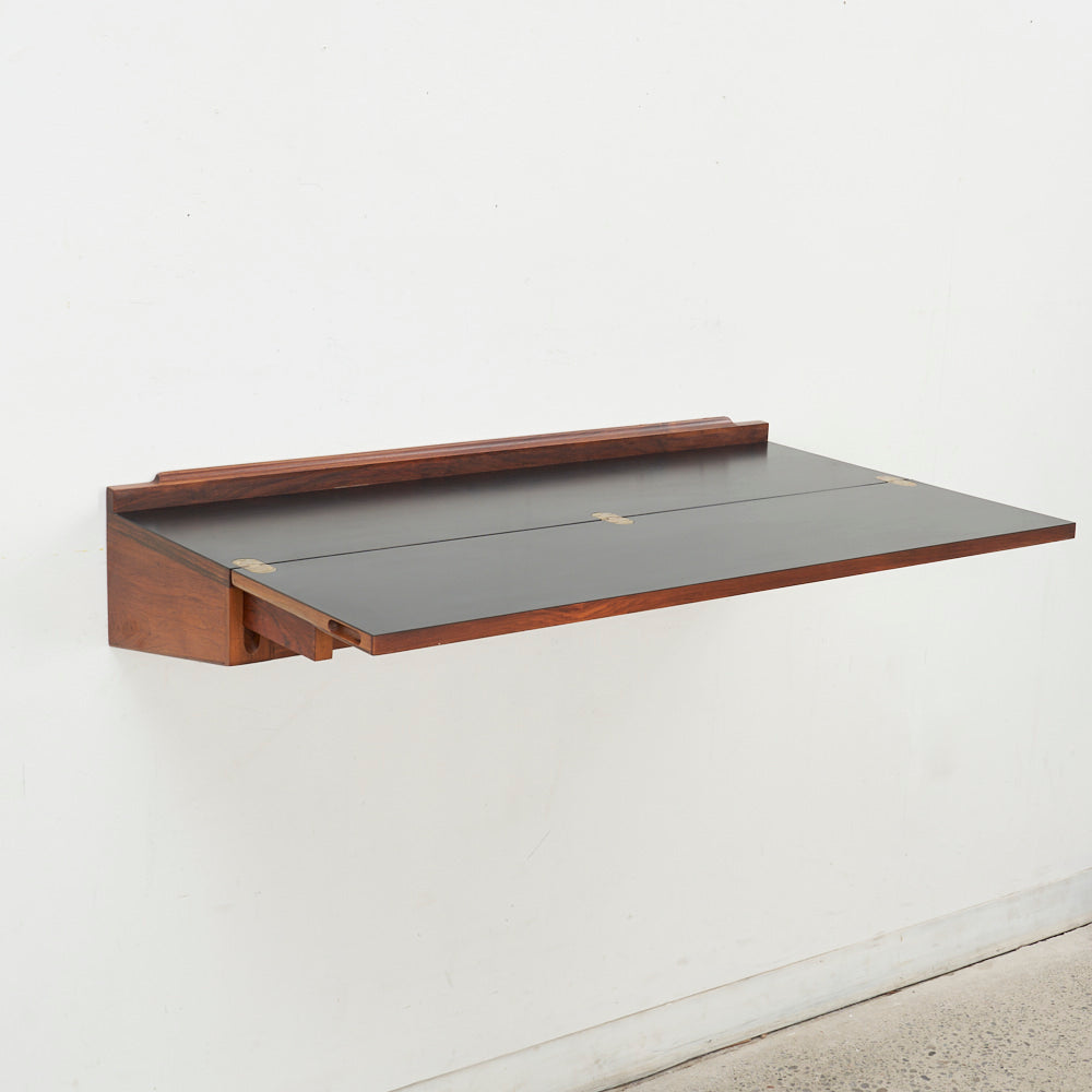 Wall-Mounted Rosewood Flip Top Desk by Arne Hovmand Olsen, Denmark