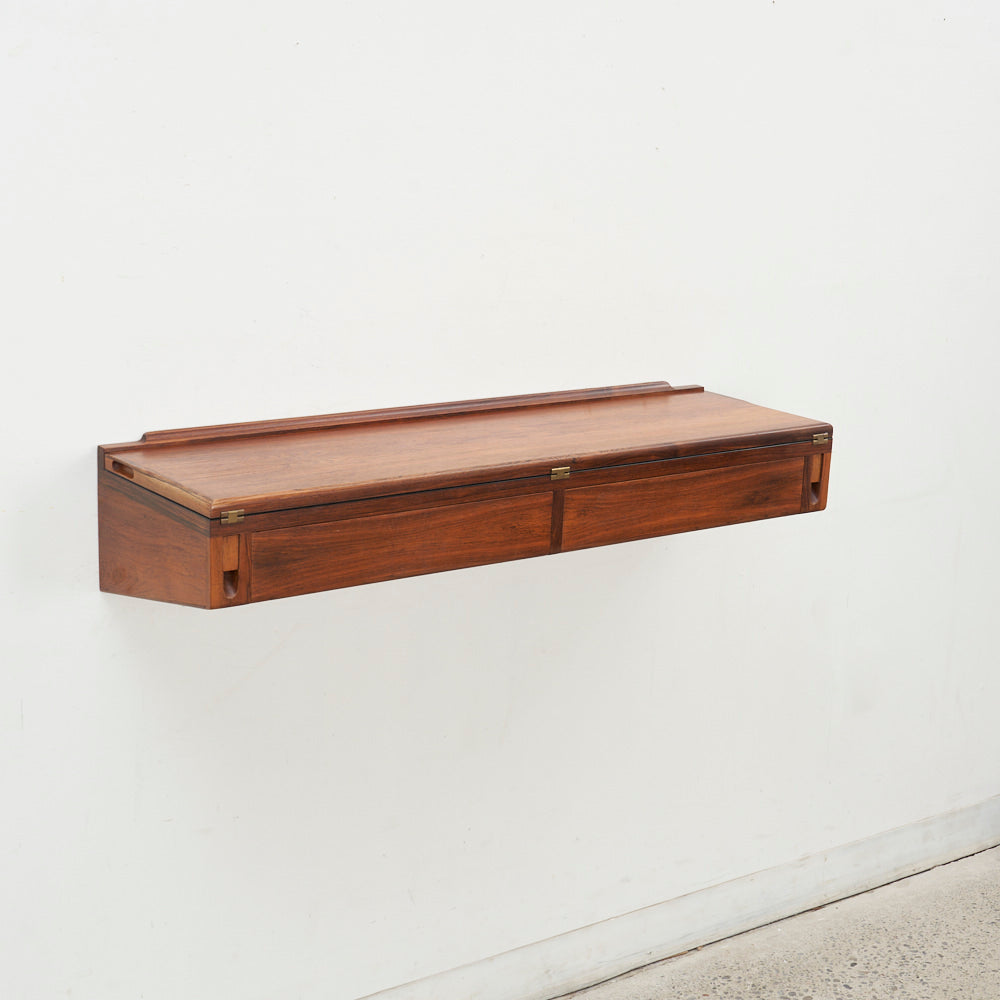 Wall-Mounted Rosewood Flip Top Desk by Arne Hovmand Olsen, Denmark