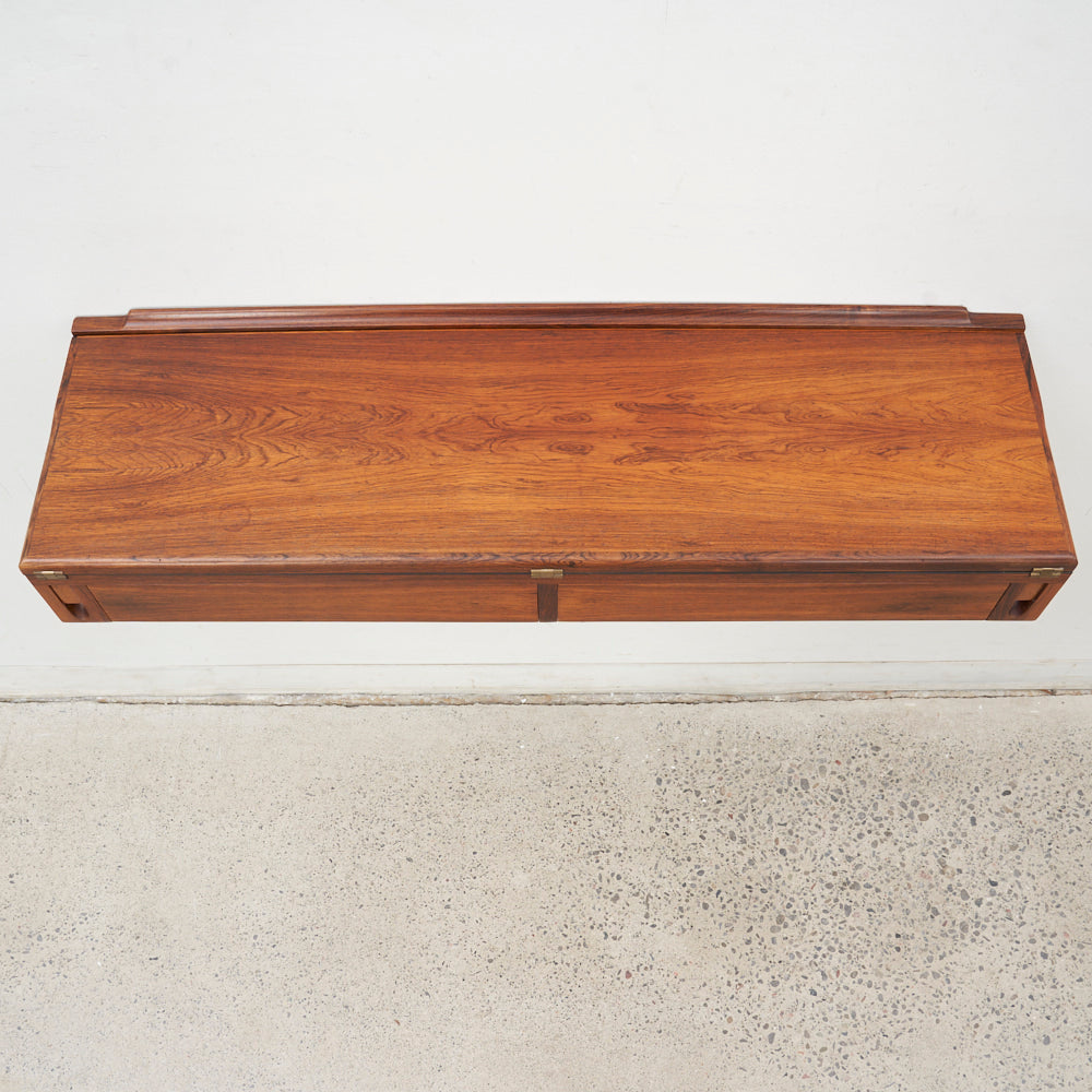 Wall-Mounted Rosewood Flip Top Desk by Arne Hovmand Olsen, Denmark