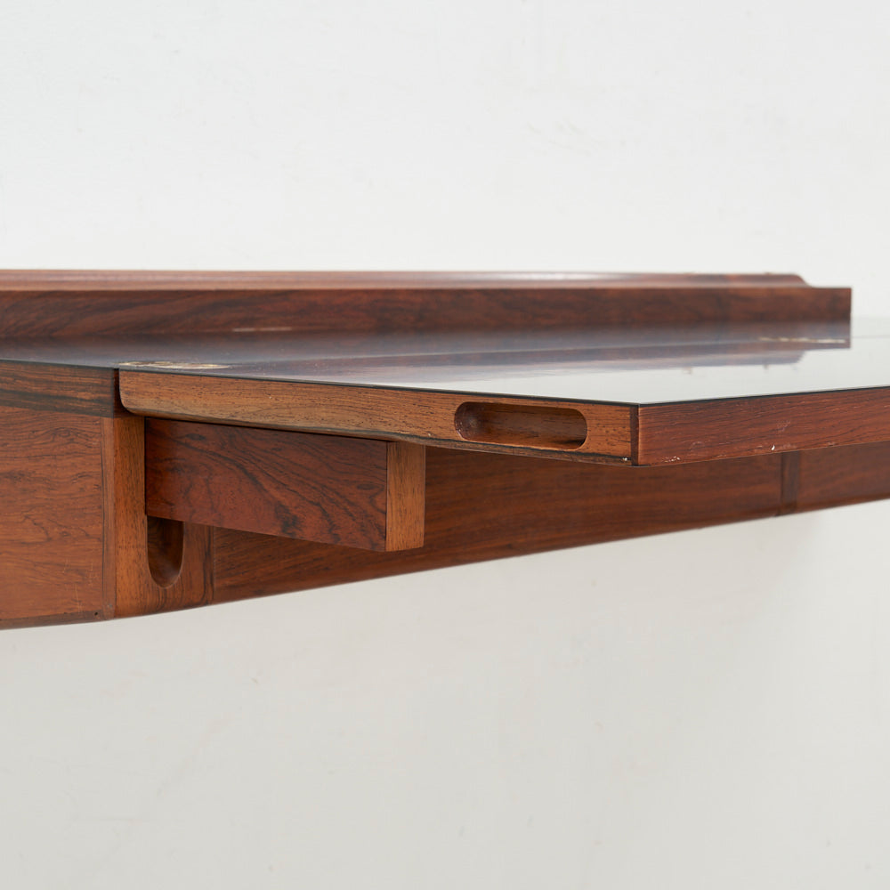 Wall-Mounted Rosewood Flip Top Desk by Arne Hovmand Olsen, Denmark